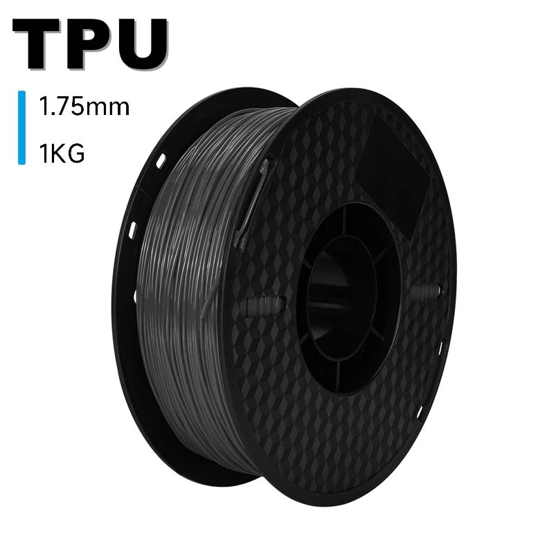 Kingroon-3D Filamento de Impressora, TPU, 1kg, 1,75mm, Macio, Flexível, Material de Impressão, Alta Resiliência, Plástico TPU, Peso Líquido - Image 1