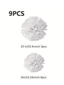 Elegante Paper Flower Ball para casamento e decoração de festa, perfeita para arranjo de cenas e decoração suspensa, 9pcs - Image 3