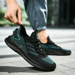 Tênis de tecido elástico respirável para homens, confortável tênis esportivo de corrida, leve, macio, tamanho grande 47, 48, novo, 2022 - Image 5