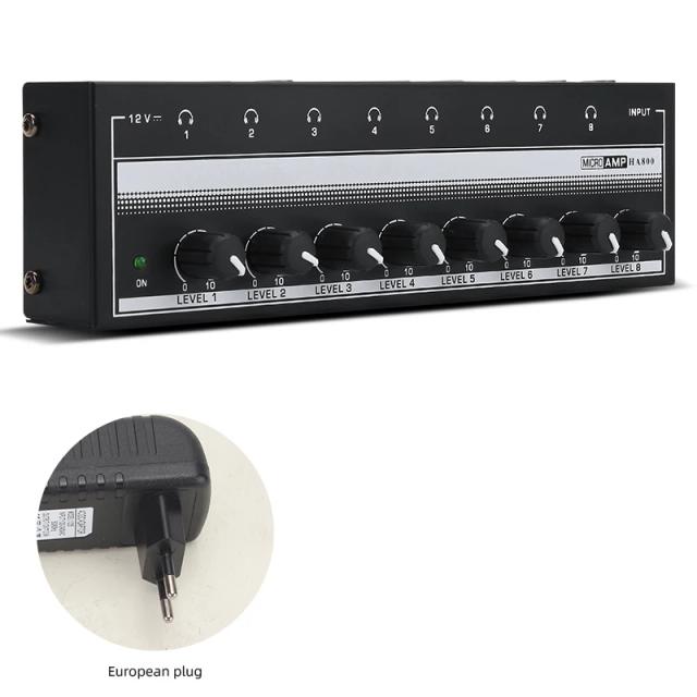 Auscultadores Amplificadores HA800: 8 Canais de Áudio Estéreo para Música e Gravação com Microfone Ultra Compacto