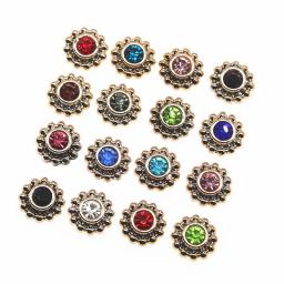 Strass brilhantes multicoloridos para artesanato, 50pcs, 14mm, redondo, botões flatback, casa, jardim, cabochão, diy, acessórios diy - Image 1