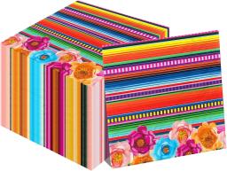 Guardanapos estilo mexicano para adultos, decoração de festas mexicanas, festa temática descartável, colorido brilhante, guardanapo listrado, 40 peças - Image 1