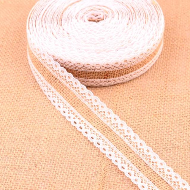 Fita de Juta com Renda para Decoração Vintage e Rústica, Ideal para Festas de Natal, Casamentos e Artesanato - 25mm