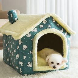 Gato bedsleep casa quente caverna dogkennel & almofada removível macio interior fechado tenda cabanas sofá para gatos de estimação kittensuppy - Image 4