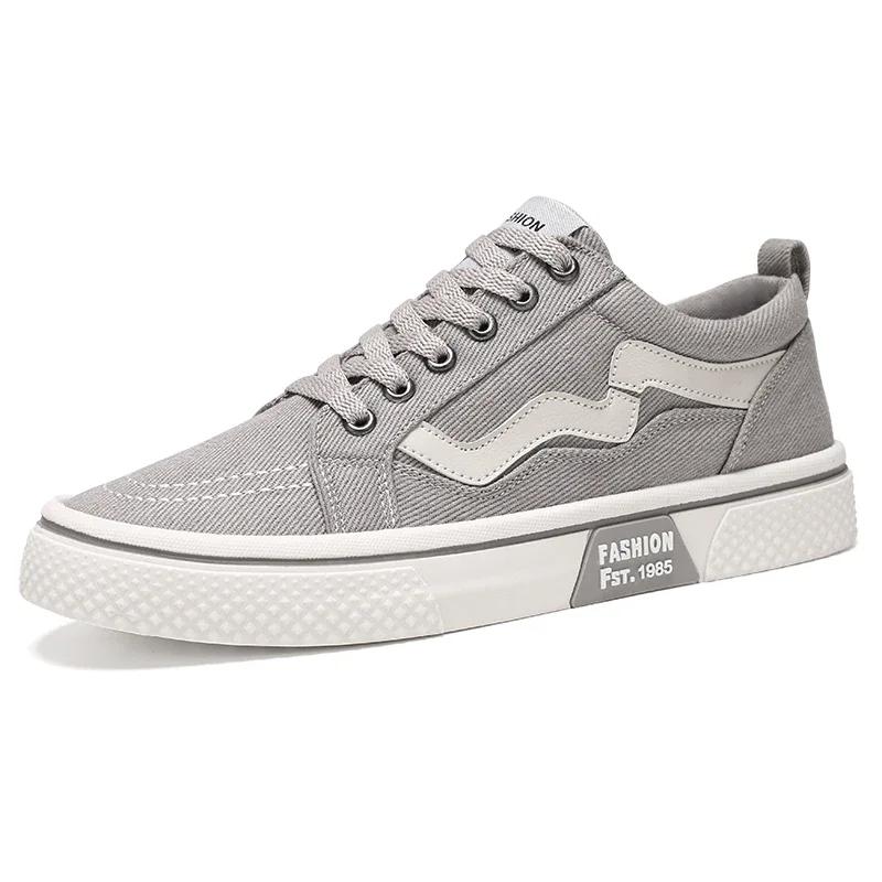 Tênis de lona cano baixo masculino, sapato de skate, harajuku, hip-hop, clássico, preto, casual, moda, venda quente - Image 1