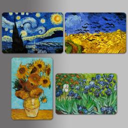 Ímã de geladeira com impressão artística 4 tamanhos, pinturas mundialmente famosas, adesivos magnéticos decorativos criativos para geladeira - Image 1