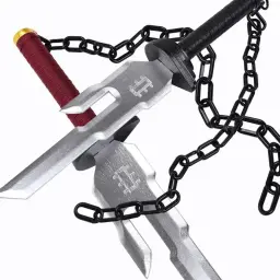 Arma do Jujutsu Kaisen, Fushiguro Toji Lança Invertida do Céu, Corrente de Mil Milhas, Modelo de Madeira para Cosplay Toy, 45cm - Image 4