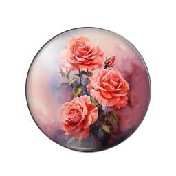 Rodada foto vidro cabochão, parte traseira plana, pinturas de arte, brilhante e colorido, rosas, achados de flores, fazendo achados, 8mm, 12mm, 20mm, 25mm - Image 6