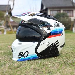 Street Fighter Capacete de motocicleta masculino e feminino quatro estações motocicleta retro capacete completo meio capacete combinação - Image 2