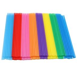 Canudos de plástico descartáveis para festa e evento, colorido, flexível, grande, tubo reto, bar acessórios, 6x190mm, 100pcs - Image 2