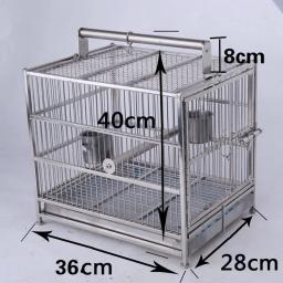 Gaiola portátil de aço inoxidável, Alimentador ao ar livre do papagaio, Carrying Budgie, Acessórios para animais - Image 4