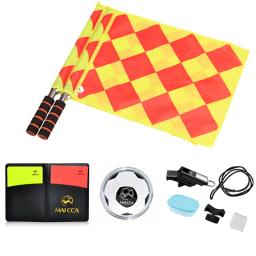 Futebol árbitro bandeira com apito moeda, jogo conjunto, equipamento de sobrevivência ao ar livre, vermelho e amarelo cartão ferramentas, árbitro de futebol - Image 1