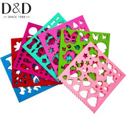 7 pçs colorido multi forma adorável padrão diy modelo de feltro agulha apliques molde felting estêncil artesanato ferramenta para iniciante - Image 1
