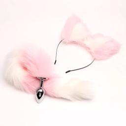 40cm raposa cauda anal plug sexy pelúcia orelhas de gato headbands conjunto butt plug cauda erótico cosplay brinquedos sexuais para mulheres masturbação anal - Image 3