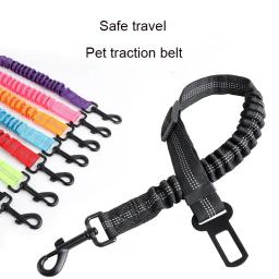 Cinto de segurança para carro, gato, cachorro, ajustável, clipe de viagem, reflexivo, elástico, corda de tração, buldogue francês, acessórios para cães - Image 6