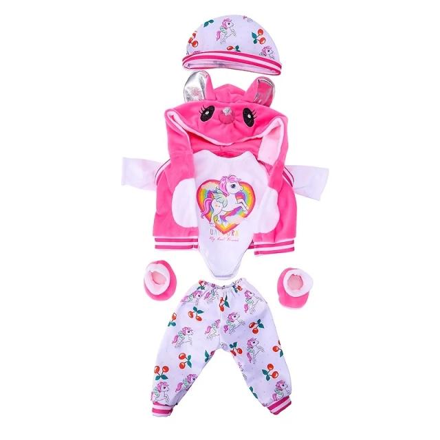 Roupas de Boneca 43cm Macacão + Sapatos para Bonecas 17-18" Bebê Recém-Nascido