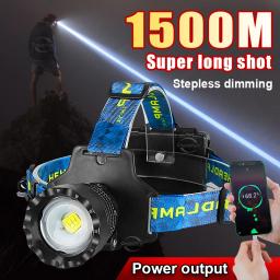 2024 novo portátil super brilhante farol 18650 recarregável led cabeça lanterna ao ar livre à prova dwaterproof água zoom acampamento pesca lanterna - Image 1