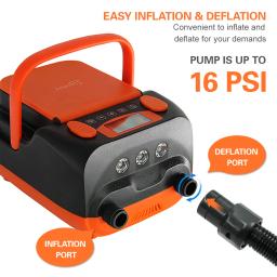 Inflador elétrico da bomba de ar automático, barco inflável, prancha de surf stand-up paddle, alta pressão, 16 20PSI - Image 4