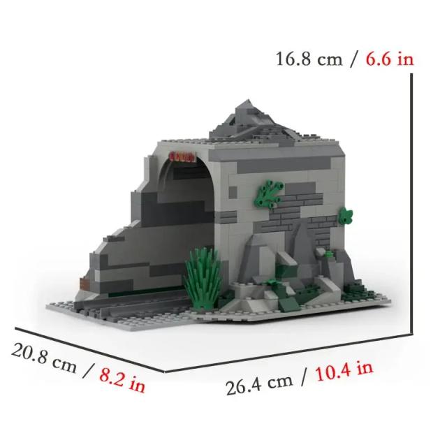 Moc Trem Criativo Túnel Caverna Blocos de Construção Pista Cena Acessórios DIY Tijolo Montagem Brinquedos