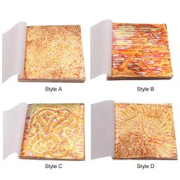 Imitação de Folhas de Ouro com Padrões, Decoração Prática, Colorida para Móveis, Artesanato DIY, Maquiagem, Pinturas para Casa, 50 Folhas - Image 1