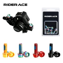 6 pçs pinça de freio a disco da bicicleta parafuso braçadeira parafusos fixos m6 * 18mm titânio-banhado colorido aço inoxidável para mtb mountain bike - Image 1