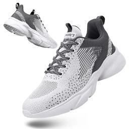 Sapatilhas leves de malha respirável Flywoven para homens, tênis atlético, moda de corrida ambulante, sapato esportivo, com renda - Image 1