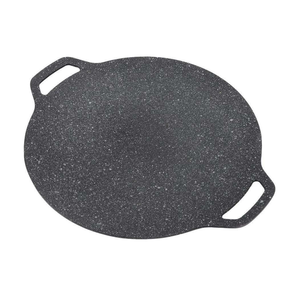 Panela antiaderente coreana, Revestimento de pedra médica, Acampamento de mármore antiaderente, Griddle redondo com alça para assar, Grill,BBQ, 1pc - Image 1