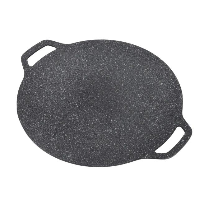 Panela Antiaderente Coreana com Revestimento de Pedra Médica Ideal para Acampamento e Churrasco - Griddle Redondo com Alça