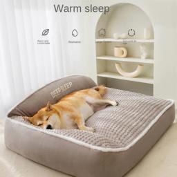 Cama de cachorro e gato antiderrapante, Canil para cães pequenos, Almofada quente para dormir, Suprimentos de cachorro macio lavado, Inverno, novo - Image 1