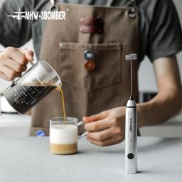 MHW-3BOMBER Fabricante De Espuma Portátil Elétrica, Misturador De Leite Portátil, Aço Inoxidável, Poderoso, Máquina De Espuma De Leite, Oficial - Image 5