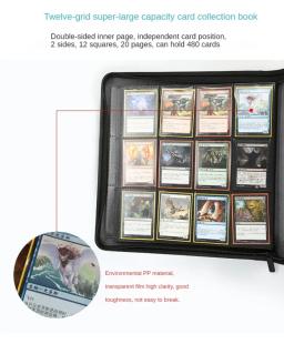 Porta-cartões de negociação com mangas, 12 bolsos, PU futebol, beisebol, coletores álbum, segurar 480 cartões, fichário - Image 5