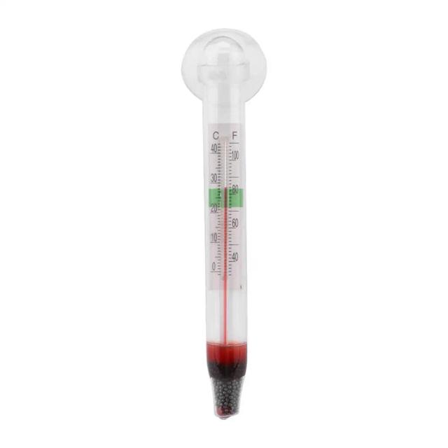 Tubo de Vidro com Termômetro Submersível e Ventosa para Tanques de Peixes - Decoração Ideal para Aquários