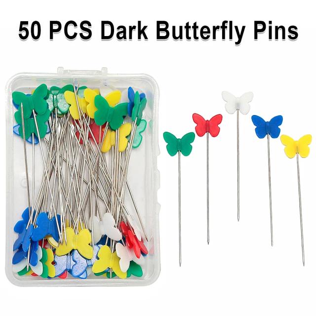 Agulhas de Costura de Aço Inoxidável para Patchwork, 50 Pins Fixos para Confecção de Roupas e Projetos DIY
