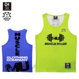 Mk-muscular força treinamento colete, carta Inglês, colete esportes, corrida, ginásio, casual - Image 3