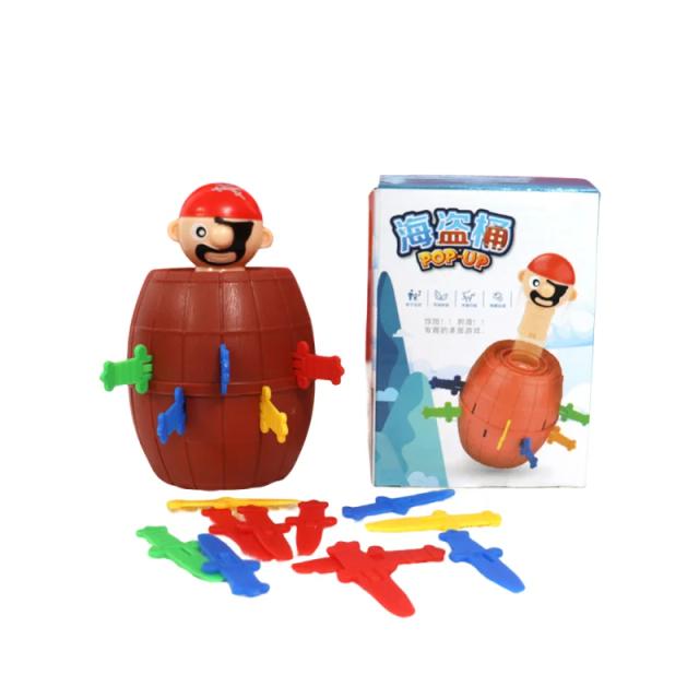 Brinquedo Barril Pirata Divertido Jogo de Sorte Espada Saltitante 16 Espadas