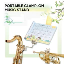Clamp-on Music Stand portátil para Folha de Lira Saxofone Tenor Chifre Trompete Marchando Universal Clip Holder para Instrumentos de Sopro - Image 6