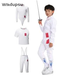 Clássico Masculino Esgrima Terno De Treino De Proteção, Foil Epee Saber, Calças Uniformes, Jaqueta, Conjunto De Coletes, 350NW, 2024 - Image 1