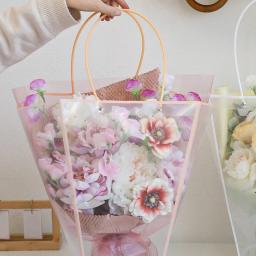 Portátil Flor Sacola, PVC Transparente, Rose Bouquet, Sacos De Embrulho, Caixas De Presente, Casamento, Festa De Aniversário, Embalagem Decoração - Image 5