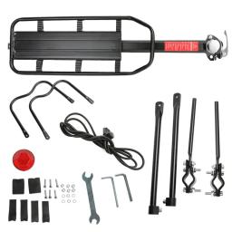 Liberação rápida ajustável bicicleta rack de carga rack traseiro mtb estrada bicicleta carga bagagem rack com luz da bicicleta - Image 4