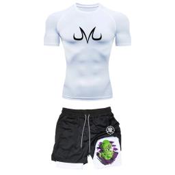 Fato de treino de compressão anime masculino, ginásio Sportswear, Fitness Running Set, Athletic Wear Camisetas, Shorts Performance Verão - Image 3
