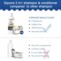 Natural Hidratante Dog Shampoo e Condicionador, Adequado para Pele Sensível, PH Equilibrado, Cachorro, 2 em 1 - Image 2