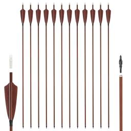 Toppara tiro com arco longbow, setas de madeira de carbono puro para coluna com efeito de 32 tamanhos id6.2, turco, arco recurvo, caça - Image 6