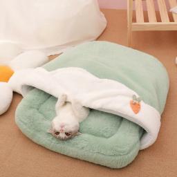 Almofada para animais de estimação com travesseiro, aconchegante ninho de gato, canil, cama lavável, produtos para cães e gatos pequenos, inverno - Image 1