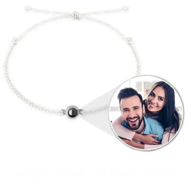 Pulseira Circular Personalizada com Projeção de Fotos – O Presente Perfeito para Aniversários, Natal e Lembranças de Família
