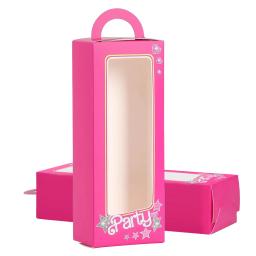 12pçs caixas de lembrancinhas de festa rosa para meninas, caixas de presente de boneca rosa quente, decoração de festa de aniversário de despedida de solteira, caixas de lembrancinhas de doces - Image 1