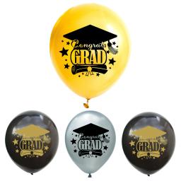 Balões de látex com confete, Graduação Decoração do partido Suprimentos, Ouro e preto, Suprimentos Graduação, 2024, Presente, 10Pcs - Image 5