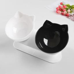 Tigela de gato dupla elevada com suporte inclinado, alimentador de água antiderrapante, suprimentos para beber para cães pequenos e gatos, gatinho de estimação - Image 5
