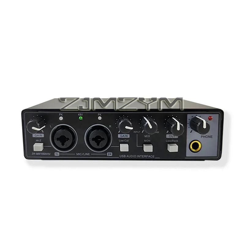 Interface de áudio profissional, equipamento de placa de som para guitarra elétrica, monitor, loopback, usb, estúdio externo, gravação ao vivo, 1pc - Image 1