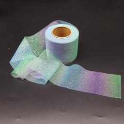 Arco-íris Gradiente Tule Fita Rolo, DIY Artesanato Artesanal, Ornamento De Cabelo, Decoração De Cozimento, Glitter Mesh, Suprimentos De Tecido, 6cm - Image 3