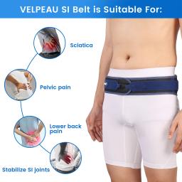 VELPEAU Cinto de suporte pélvico ajustável para ciática, alívio da dor lombar, protetor de cóccix, suporte de articulação sacroilíaca para mulheres - Image 4